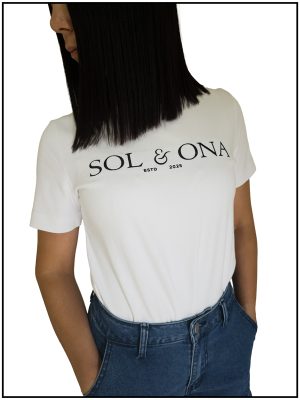 Sol&Ona Essential Tee in White/Black Logo
