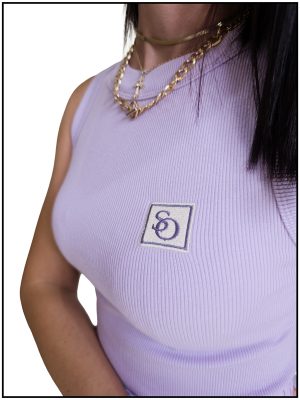 Lux Ribbed Tank Lavender