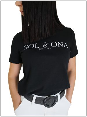 Sol&Ona Essential Tee in Black/White logo