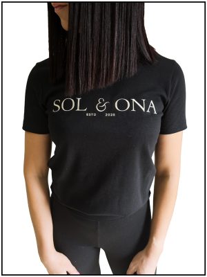 Sol&Ona Essential Tee in Black/Gold Logo