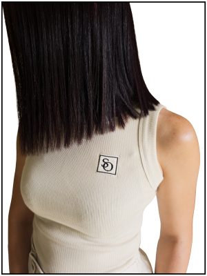 Lux Ribbed Tank Light Sand