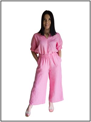 Riviera Wide Leg Linen Trouser